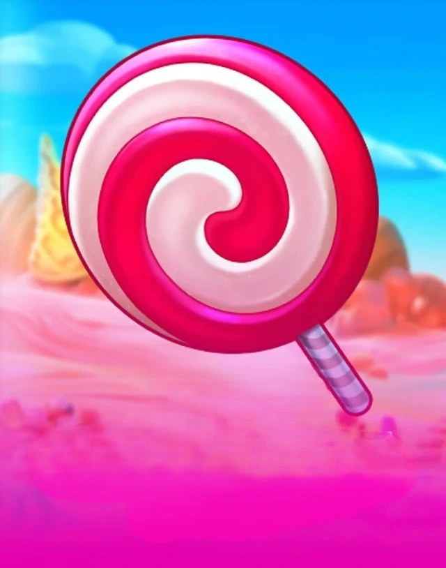 Spiral candy lollipop with pink background