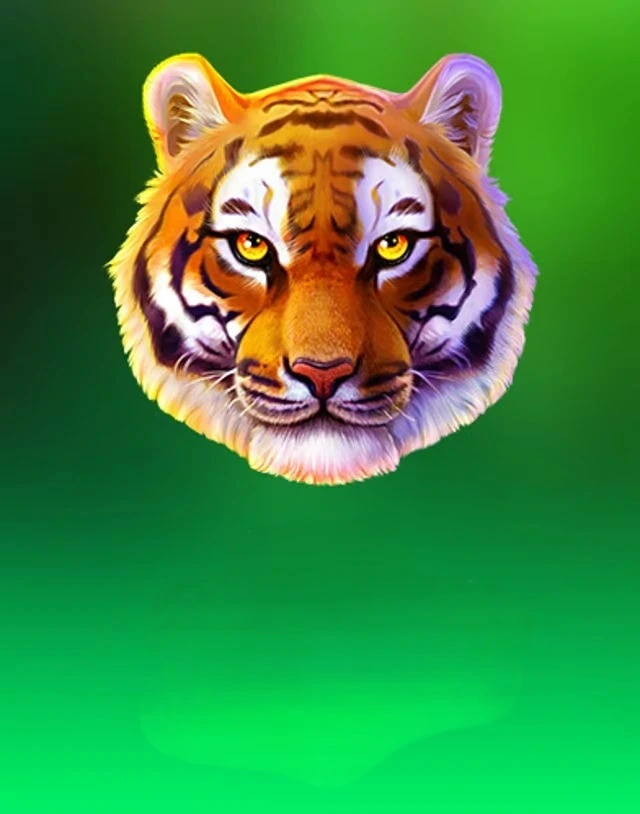 Tiger face on green gradient background