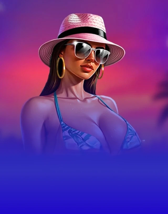 Woman in sunglasses and hat against pink sunset